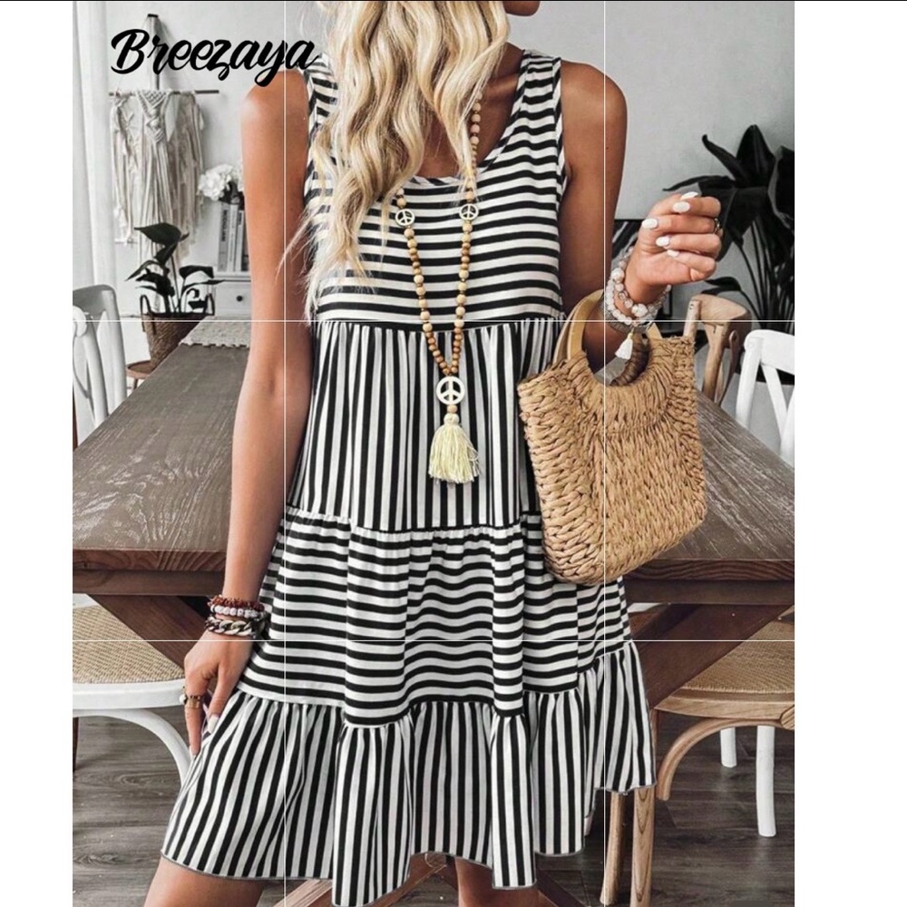 Black & White Beach Dress / Cover Up